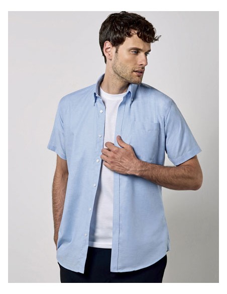 KUS-KK183-Mens Slim Fit Workwear Oxford Shirt Short Sleeve 2